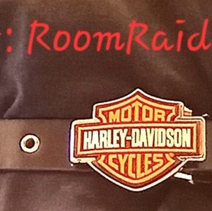 Harley Davidson Women's Belt Studded with belt buckle black orange